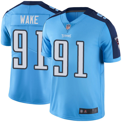 Tennessee Titans Limited Light Blue Men Cameron Wake Jersey NFL Football #91 Rush Vapor Untouchable